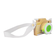 (Green, One size) Monstessori Toy Wood Camera Pretend Time Play for Travel Preschool Party Toy Green