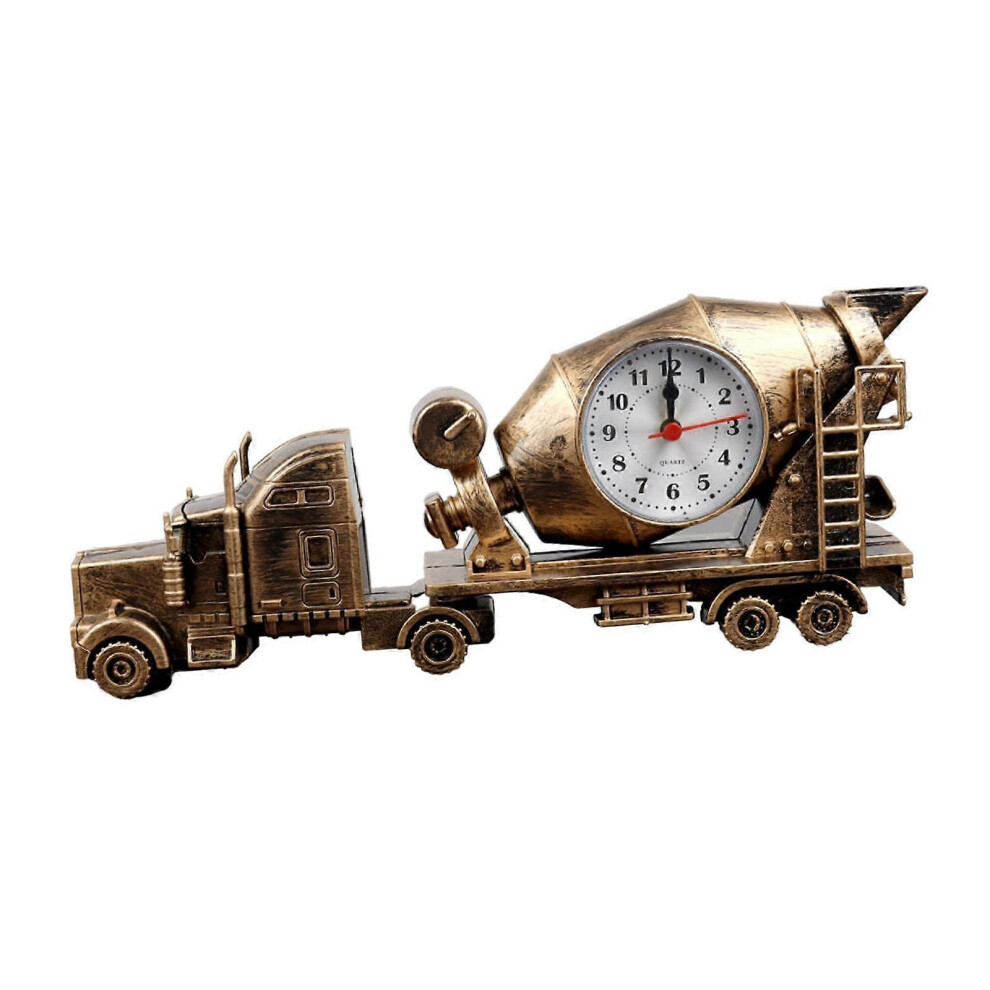 (Gold, One size) Desk Clock Nordic Steampunk Model Tabletop Clock for Kids Room Desktop Decor Gold