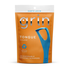 GRIN Tongreiniger 32 stuks Wegwerptongreiniger Hygi?ische schraper Gerecycled plastic Schone tong Bevorder frisse adem Inclusief veilige opklapbare t