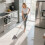 Space saving folding mop, 180 ° rotating head, wall mounted, including 6 reusable pads 9