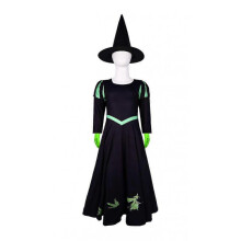 (150, Elphaba) Wicked Cosplay Costume Jumpsuit Party Fancy Dress Bodysuit for Girls Women _a