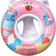(Hippopotamus pink) Baby Swimming Float Ring For 3-36 Months, Baby Neck Float With Float Seat, Swim Pool Bathing Accessories