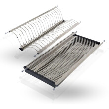 Escurridor de Platos Ajustable para Armarios de Cocina - Acero Inoxidable, Varios Largos 40cm, Instalación Sin Taladros