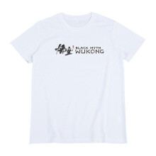 (L) BLACK MYTH WUKONG 3D Printed Cotton Short-Sleeved T-shirt Round Neck Top Bottoming for Adults _d