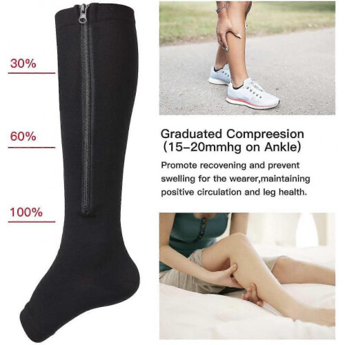 (XXL, black) Zip Sox Compression Socks 2