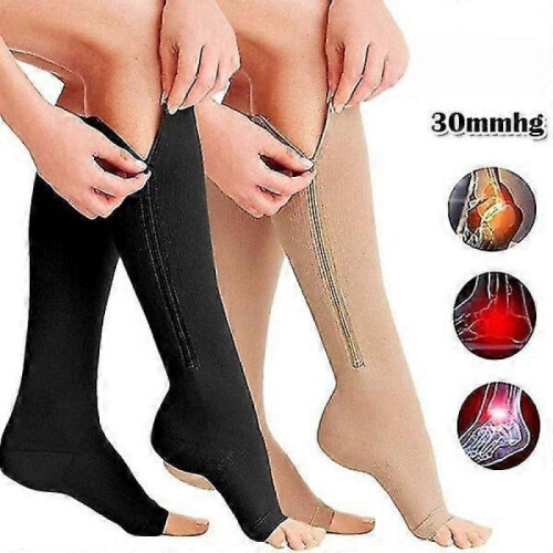 (L XL, complexion) Zip Sox Compression Socks