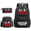 (Black)Stranger Things Backpack 3 Piece Set Student School Bag Canvas Bag 1