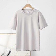 (4XL) Men's Women's Cotton Short-sleeved T-shirts Round Neck Tops Bottoming Shirts Seagull Gray S-4XL