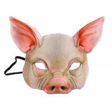 Masque d'Halloween unisexe fantaisie demi-visage cochon masque créatif animal masque de fête pour Halloween carnaval mascarade masque d'Hall