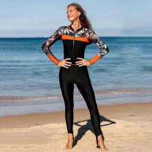 (XXL) Womens Long Sleeve Swimwear with Padded Bra - Quick-Dry Tummy Control Swimsuit for Snorkeling, Surfing, Diving & Spa _u