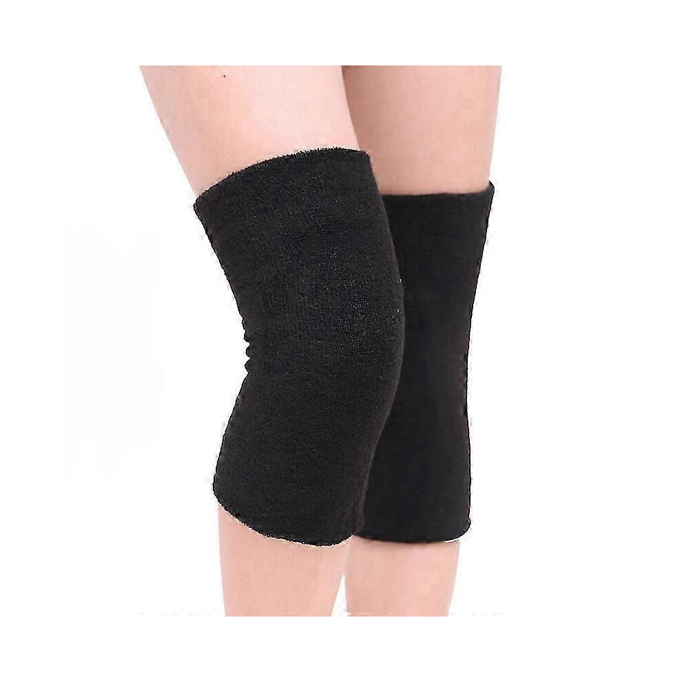 (Black, One Size) Thicken Thermal Knee Braces Leg Warmers Winter Knee Sleeves For Men Women 4633503711447