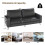 (Saddle Black) YODOLLA 3 Seater Sofa, Modern Sofa Couch Large 3
