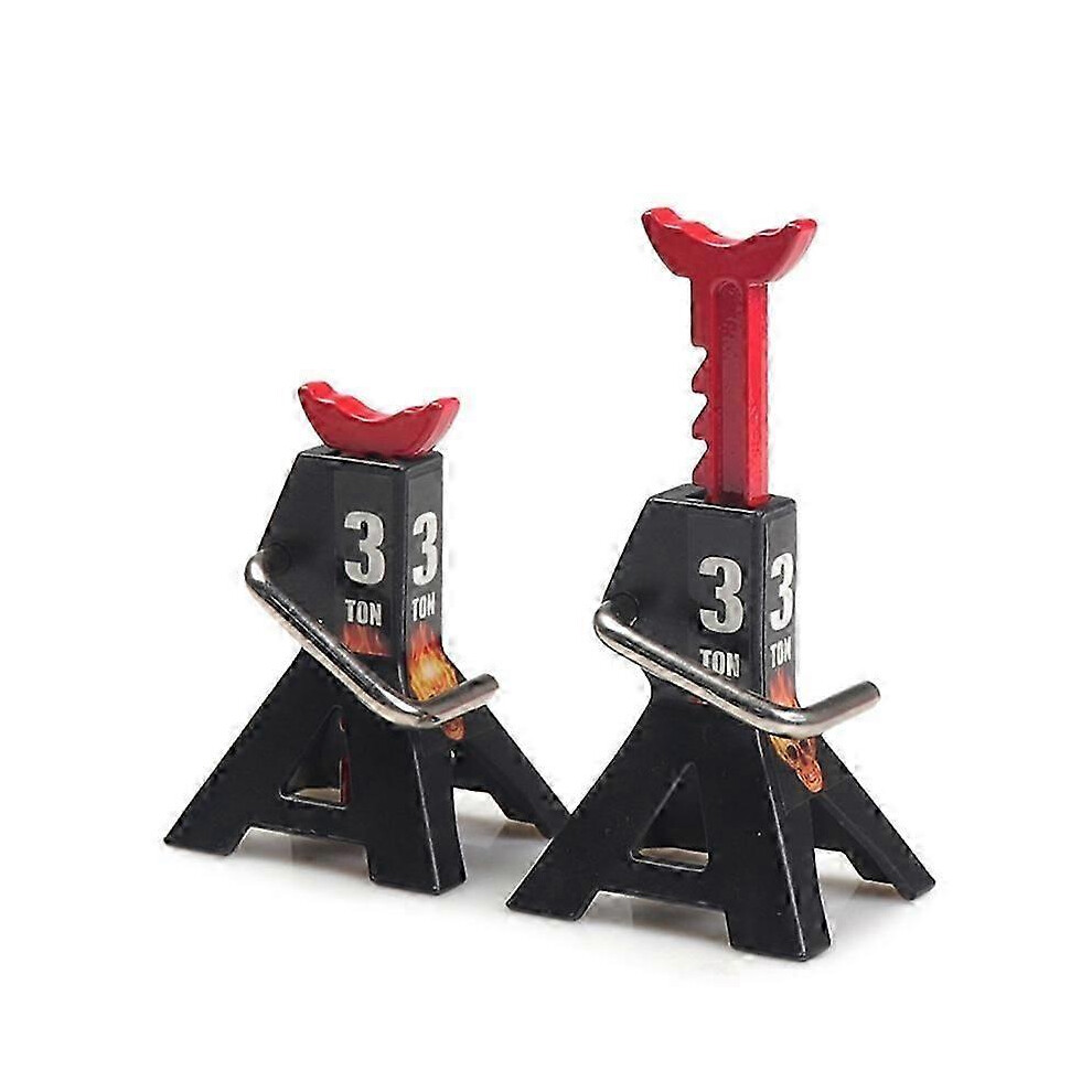 (As show, One size) 2PCS Metal 3 Ton Simulated Jack Height Adjustable Repair Bracket Scene Tool Lifting Jack for 1/10 T-image-OPC-PHRBJBR-NEW