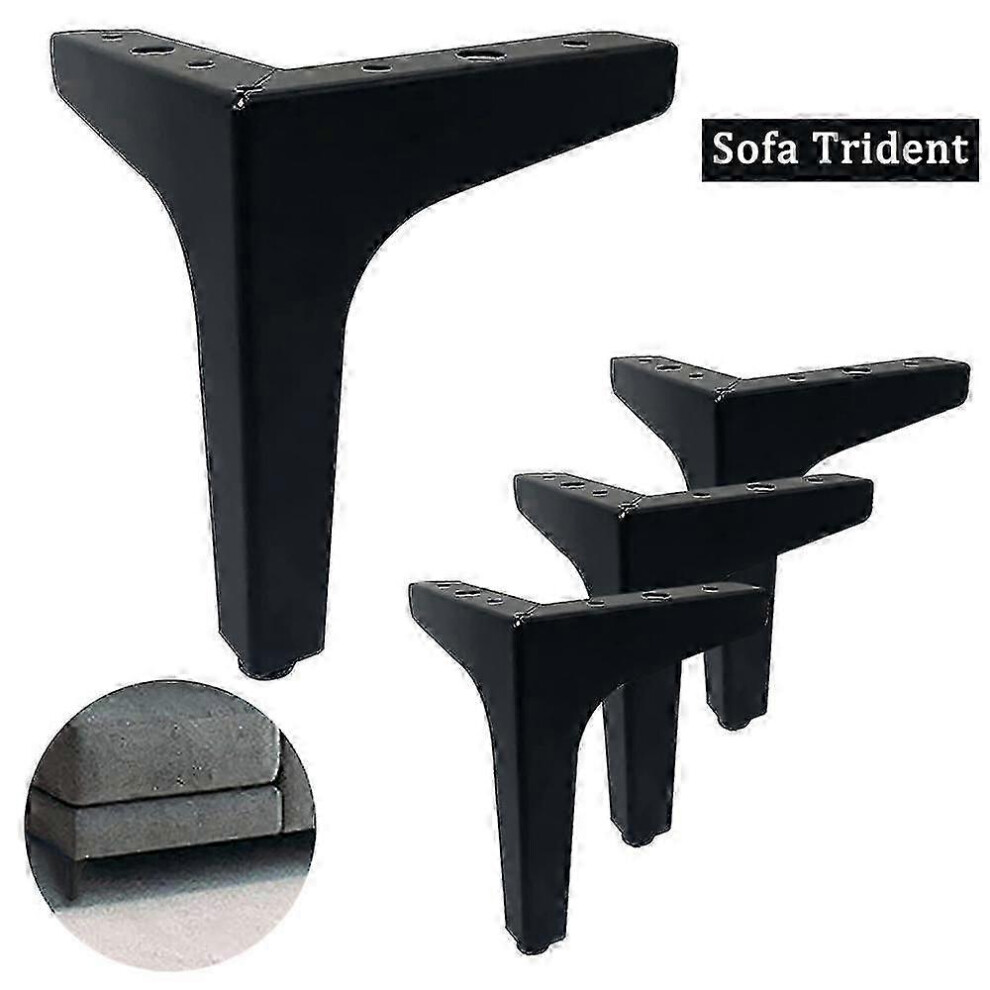 (17Cm, Silver 4Pcs) 1/4Pcs Furniture Trident Stand Sofa Legs Retro Diy Cabinet Feet Furniture Holder Bracket 4633503750569