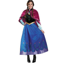 (3XL) Halloween Frozen Cosplay Women Princess Anna Dress Fancy Dress Outfit