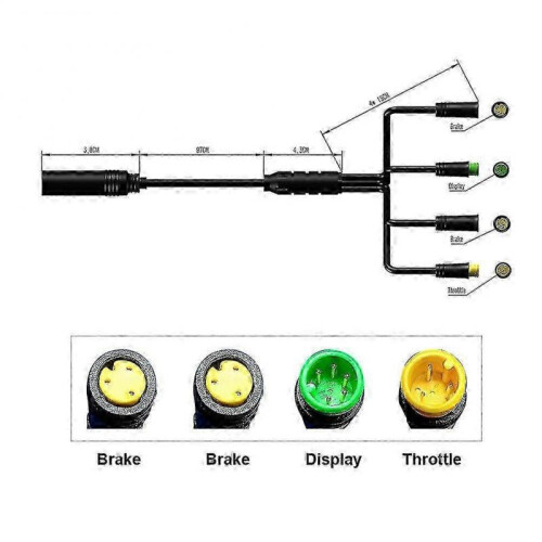 Waterproof 1t4 Eb-bus Cable Harness for Bafang Bbs01 Bbs02 Mid Motor 1