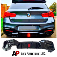 For BMW 1 Series F20 F21 LCI Rear Diffuser Lip Valance Bumper With LED