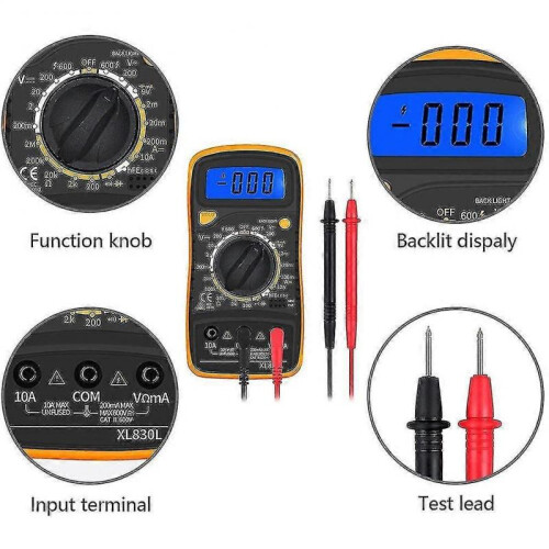 Digital Multimeter Voltmeter Tester Multi Meter Backlight Lcd Measurement Tool Electronic Test Mete 1