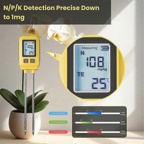 Soil N,P,K Temperature Sensor Nitrogen Phosphorus Potassium Detector Nutrient Fertility Meter Tester Garden Farm 2