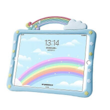 SSRGV Kids Case for iPad Pro/Air3(10.5Inch) Built-in Handle Stand, Comes with a Strap Silicone Shockproof iPad  Cover (Blue)