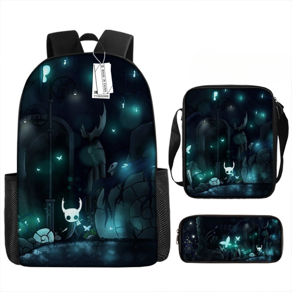 (5, Pencil Case) Hollow Knight Student Backpack, Cartoon Anime Backpack for Kids, Large Capacity Simple Travel Bag for Boys-image-OPC-PHRBRDX-NEW