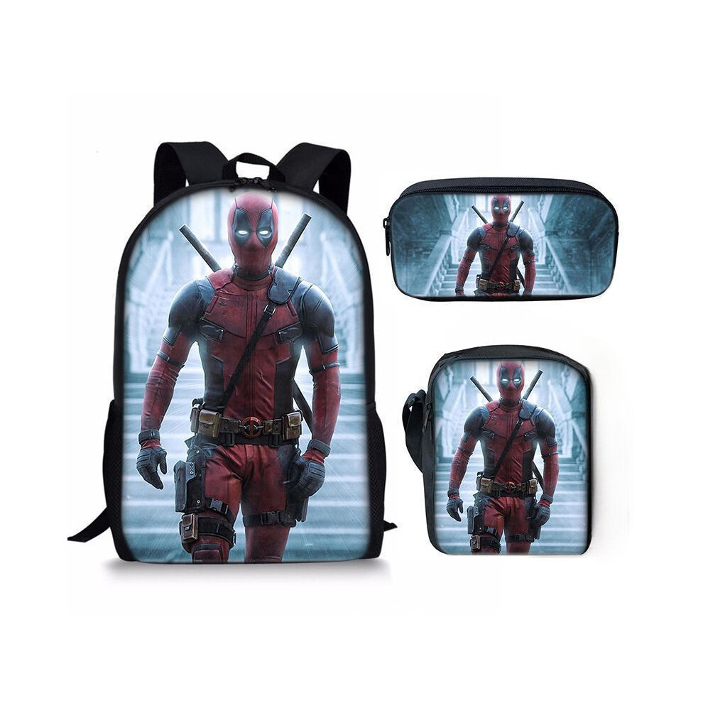 (29, Backpack) Deadpool Backpack Crossbody Bag Stationery Bag Three-piece Set Cartoon School Bag for Kids-image-OPC-PHRBRQN-NEW