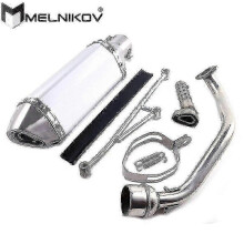 (Dark Brown) Scooter Sym Kymco 125 Scooter Exhaust Gy6 125cc 150cc New Racing High Performance Black Short Exhaust 152qmi 157qmj Engine Boris