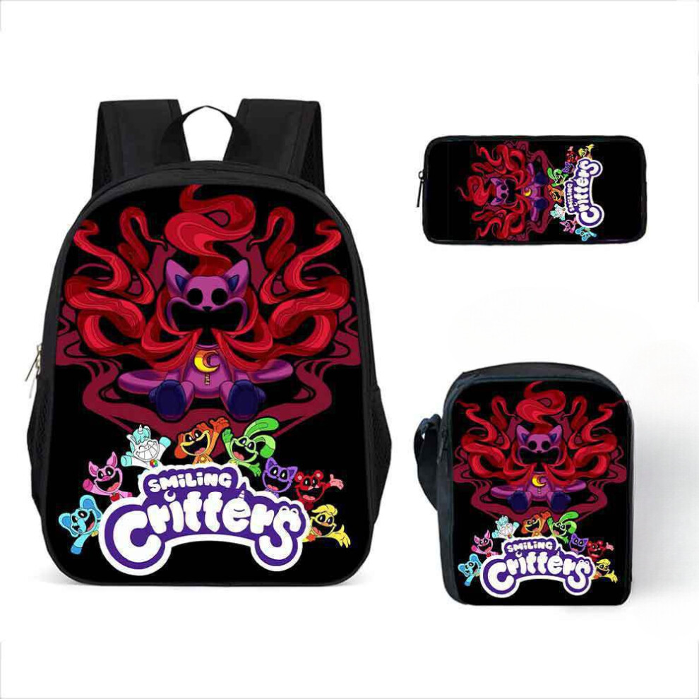 (17, backpack) Smiling Critters Backpack Set - Cartoon Backpack, Crossbody Bag, and Pencil Case with Smiling Animals-image-OPC-PHRBV8T-NEW