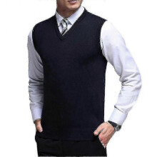 (XL, Dark Blue) "Men's Classic V Neck Warm Solid Color Knitted Sweater VestP202112241048"