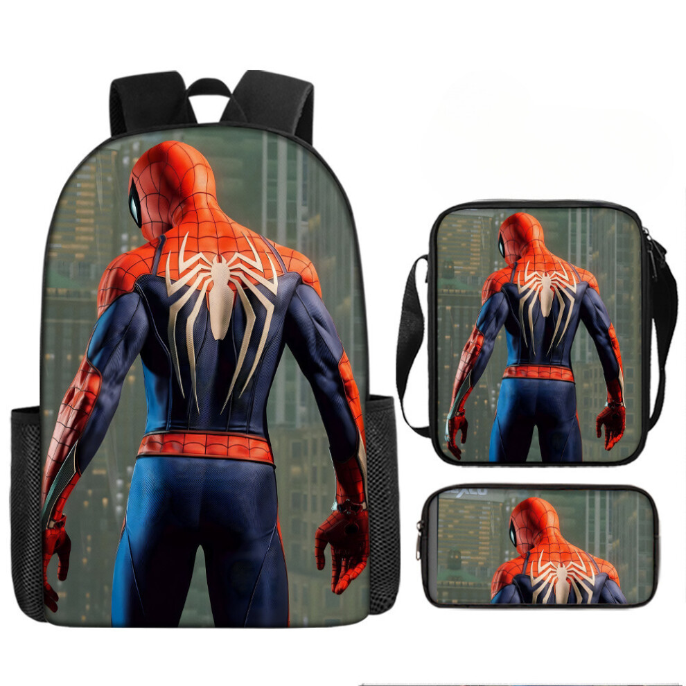 (??30, ??) Spider-Man: Across the Spider-Verse Backpack for School, Cartoon & Movie Themed, Cool Hero 3-Piece Set-image-OPC-PHRBVDJ-NEW