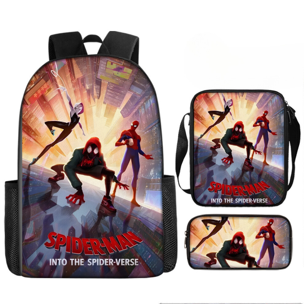 (??41, ??) Spider-Man: Across the Spider-Verse Backpack for School, Cartoon & Movie Themed, Cool Hero 3-Piece Set-image-OPC-PHRBVM8-NEW