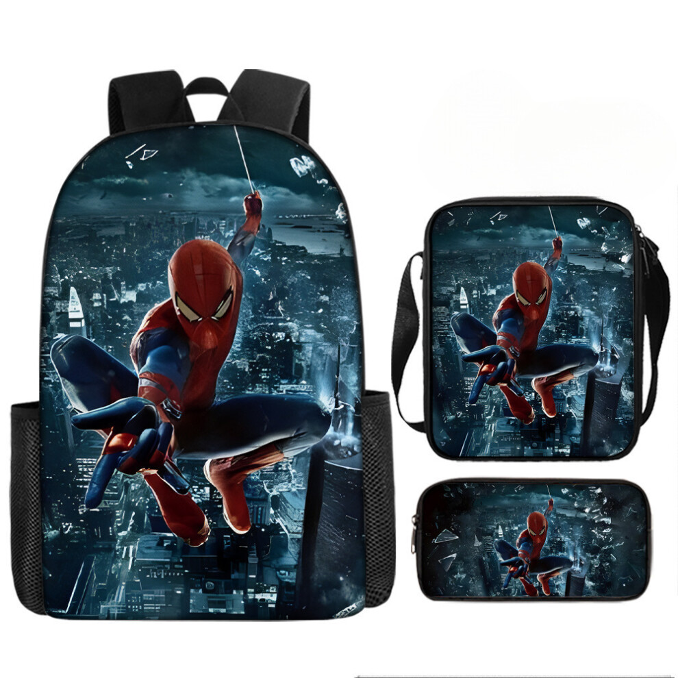 (??12, 17????) Spider-Man: Across the Spider-Verse Backpack for School, Cartoon & Movie Themed, Cool Hero 3-Piece Set-image-OPC-PHRBVMH-NEW