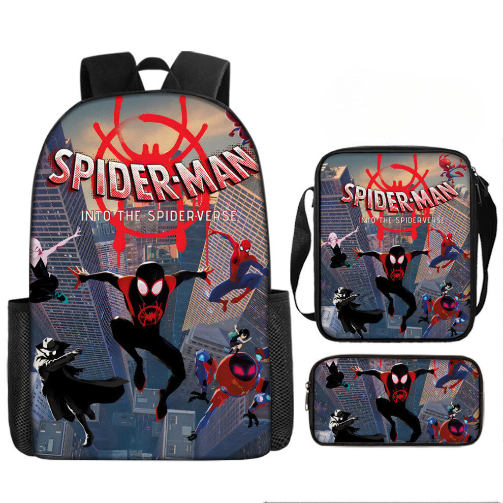 (??15, 17????) Spider-Man: Across the Spider-Verse Backpack for School, Cartoon & Movie Themed, Cool Hero 3-Piece Set-image-OPC-PHRBVPH-NEW