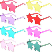 GDQQOYWQT Party glasses, fun heart and rimless star sunglasses for kids and adults, perfect for birthdays, parties and festivals, not suitab