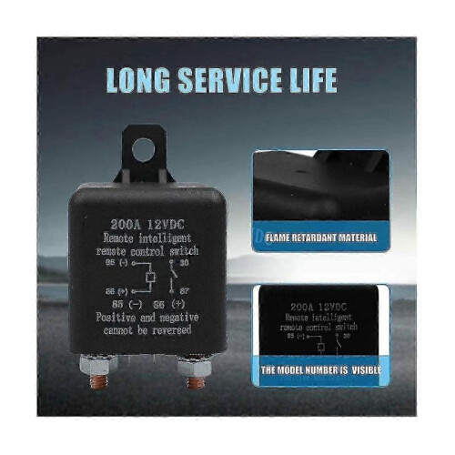 Remote Battery Disconnect Switch, Wireless Remote Control Battery Disconnect Switch, 12V 200A Dual 1
