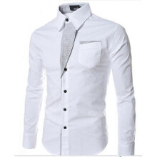 (M, White) Men's Shirt Long Sleeve Casual Shirt Long Sleeve Shirt