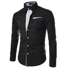 (XL, Black) Men's Shirt Long Sleeve Casual Shirt Long Sleeve Shirt