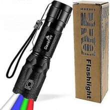 Torch 4 In 1 Super Bright 900 Lumen Red & Green Blue Light Multifunctional Flashlight Pocket Adjustable Focus Waterproof Pocket Torch KQE