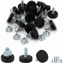 24 Pices Pieds de Nivellement Meuble M8, Pied Niveleur Rglable de Meubles avec 24 Pices crous en t Pieds Visser pour Meubles Armoires Canaps Tables C