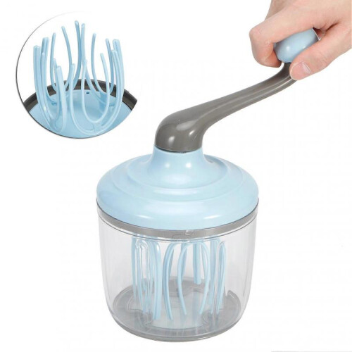 HandCranked Cream Mixer Manual Egg Beater Baking Blending Tools Household Kitchen Accessories,Blue 1