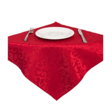 (red) Table Napkins, Damask Jacquard Cloth Napkins Waterproof Spillproof Polyester Fabric Napkins, Set of 10, 48*48cm
