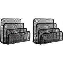 (style718) Desk Mail Organizer Small File Holders Letter Organizer Metal Mesh Document/Filing/Folders/Paper Organizer for Desktop