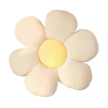 (50CM, White Yellow) Flower Floor Pillow Seating Cushion For Girls, Teens, Tweens & Toddlers For Reading And Lounging Comfy