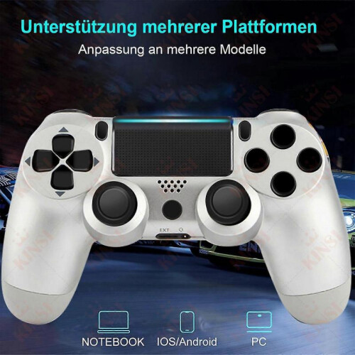 Wireless Gamepad, Fr PS4 Compatible with PS4 Controller Silbergrau 2