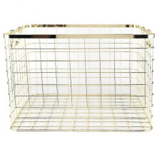 Stainless Steel Clothes Laundry Storage Basket with Handles Organizer for Kitchen Bedroom Gold
