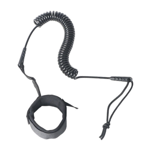 (Blue, One size) Coiled Surfboard Leash Lightweight Paddle Leash Shortboard Kayak Black