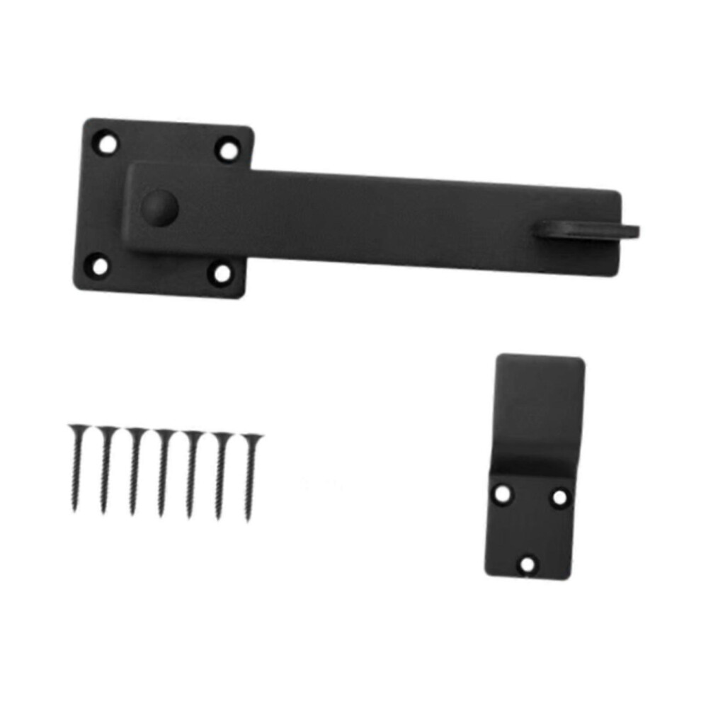 (As Show, One Size) Flip Fence Farm Gate Latch Set Multipurpose Sturdy Matte Black Length 15.2Cm 4634036199931