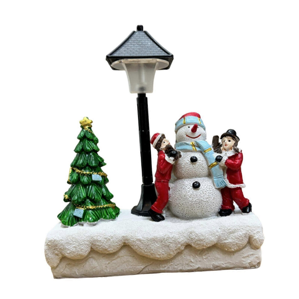 (Style A, One size) Resin Figurine with Nightlight Xmas Table Lamp Home Lighted Christmas Statue Style A-image-OPC-PHRBYNN-NEW