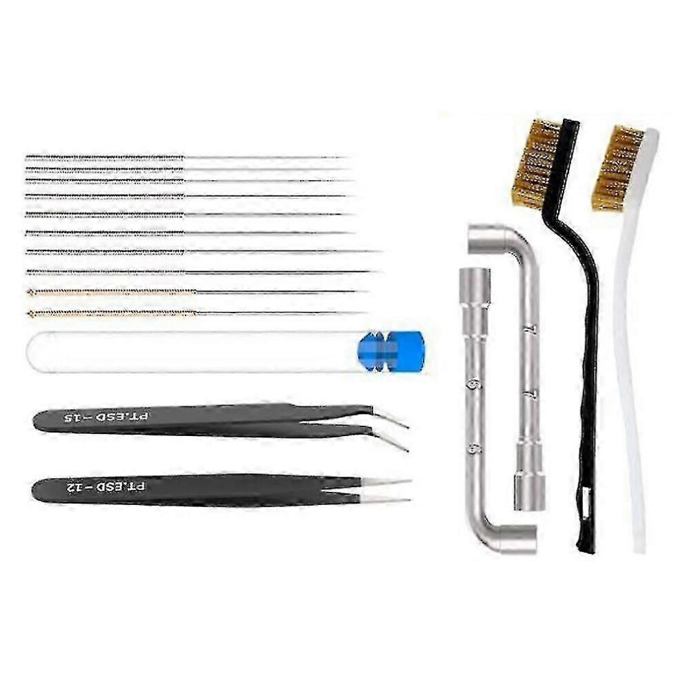 (As Show, One Size) 3D Printer Cleaner Tool Copper Wire Brush Toothbrush Nozzle Cleaning Needle 3D Printer Parts Cleani 4633503758701
