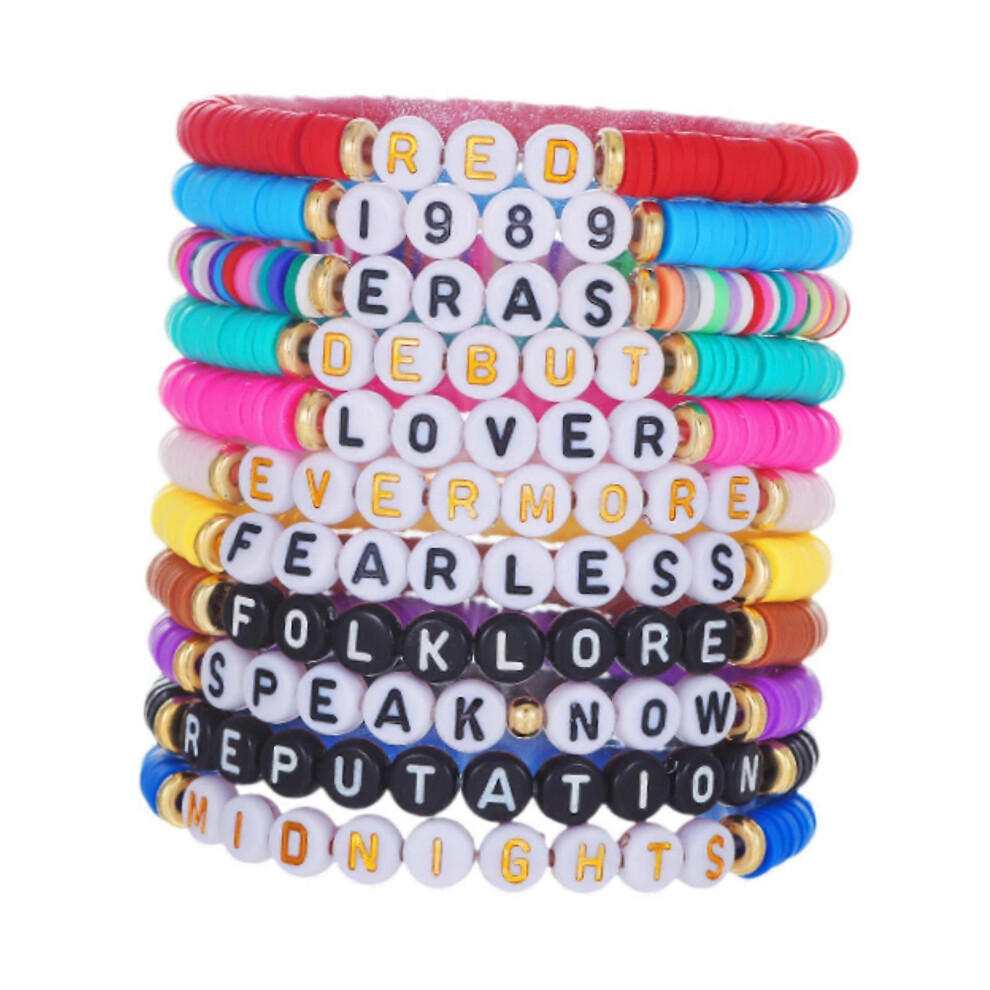 (As show, One size) 11x Friendship Bracelets Colorful Letter Bracelets Fashion Inspire Bracelets-image-OPC-PHRBZFF-NEW